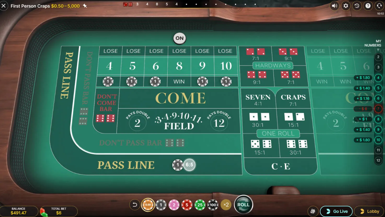 Craps - Gameplay 1 - magnum888m
