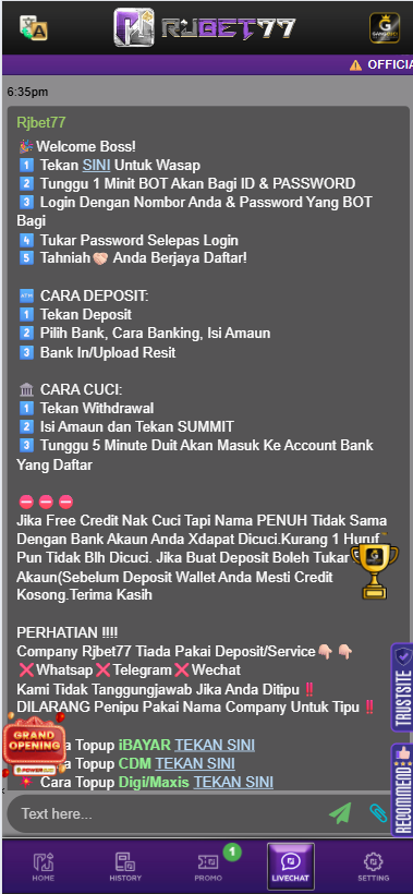 RJBET77 - Livechat - magnum888m